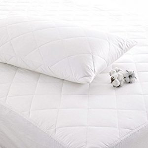 Luxury 100% Natural Pure Cotton Quilted Pillow Protector Pair Zip Closure