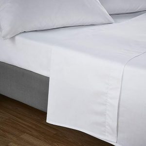 Flat Sheet - Double Bed 200 Thread Count Cotton Blend Percale. Made in the UK