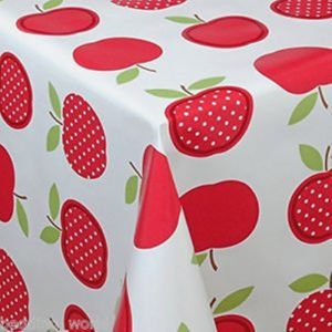 Apples PVC Tablecloth  Available in Red or Green in 4 sizes