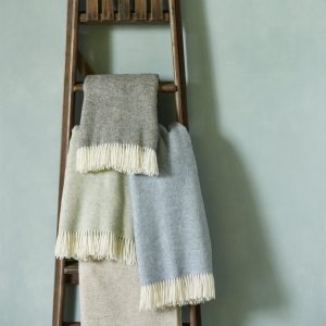 Bronte By Moon Herringbone Shetland Pure New Wool Throws