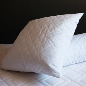 Percale Cotton Quilted Continental Square Pillow Protector Pair - Zipped 65cm x 65cm