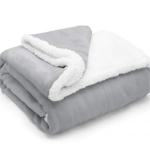 Flannel Sherpa Fleece Reversible Throw - Soft & Cosy Choice of Colours