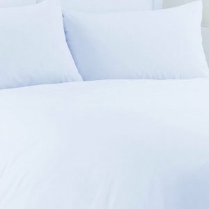 Caravan Luxury 100% Cotton Percale Duvet Cover and Pillowcase Set Cut Off Bed