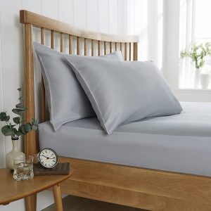 The Bettersleep Company Hotel Quality 400 Thread Count 100% Cotton Fitted Sheet Luxurious Sateen Finish in Grey