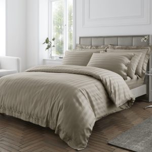 Superior 400 Thread Count Certified Egyptian Cotton Sateen Bed Linen Latte