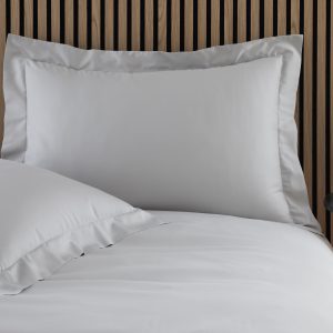 Caravan Luxurious Supima Cotton & Tencel Duvet Cover and Pillowcase Set Cut Off Bed 2 Colours