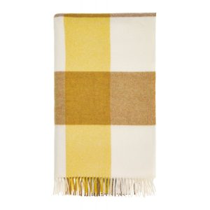 Bronte By Moon Block Islay 100% Merino Lambswool Throw Ochre/Gold