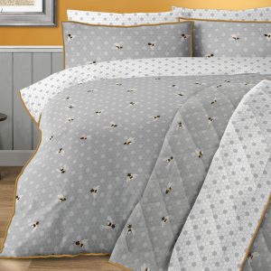Cotton Rich Bees Printed Easy Care Duvet Cover Set 200 Thread Count