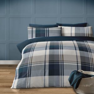 Herringbone Check Printed Easy Care Duvet Cover Set 200 Thread Count