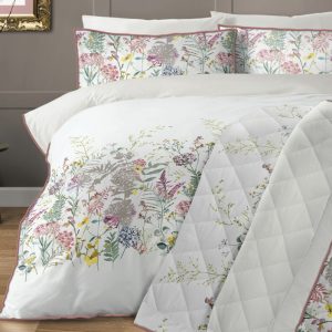 Cotton Rich Wild Flowers Printed Easy Care Duvet Cover Set 200 Thread Count
