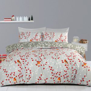 Life from Coloroll Robyn Printed Brushed Cotton Rich Duvet Cover & Pillowcase Set - Tonal reverse